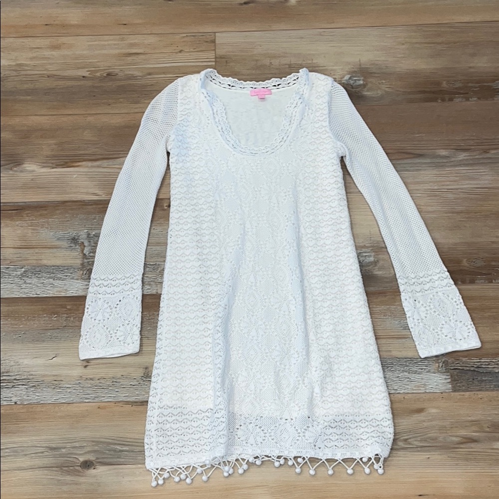 Lilly Pulitzer White Crochet Detail dress